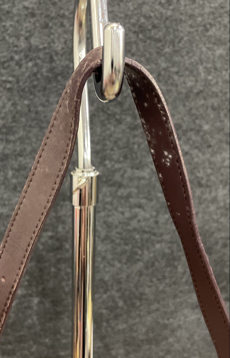 Etienne Aigner Vintage Brown Leather Flap Shoulder Bag Gold Hardware