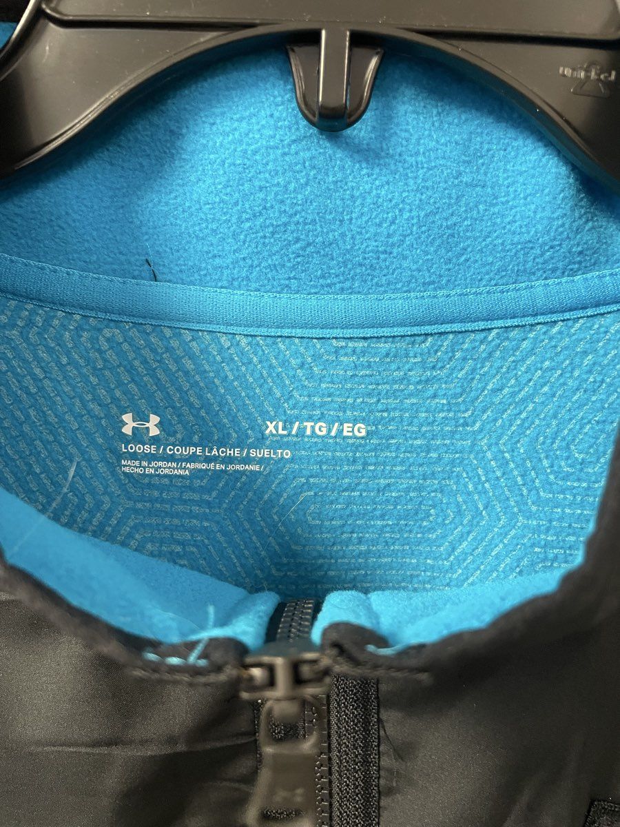 Under Armour Men's Blue Black Storm Fleece Hybrid 1/2 Zip Loose Jacket Sz XL