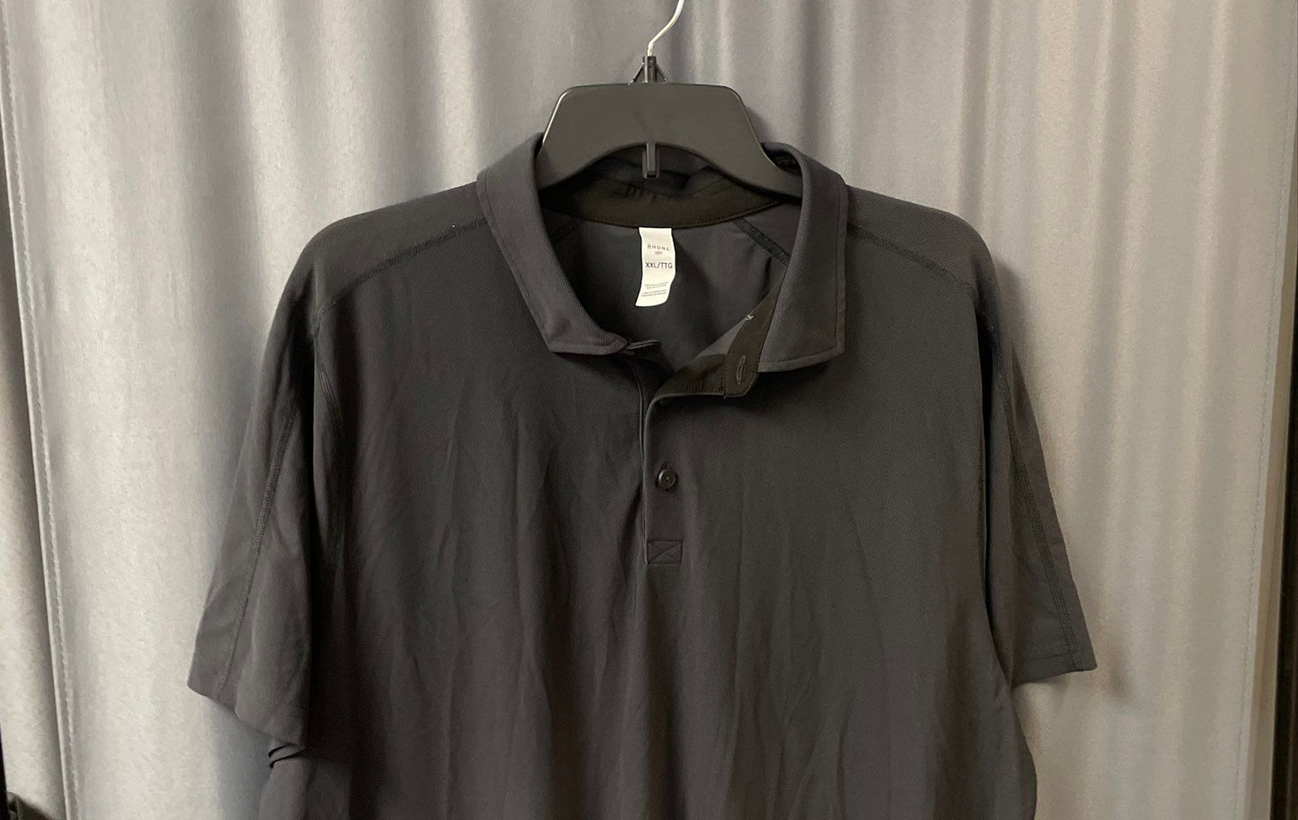 Rhone Men's Black Performance Short Sleeve Polo Shirt Recycled Nylon Sz XXL