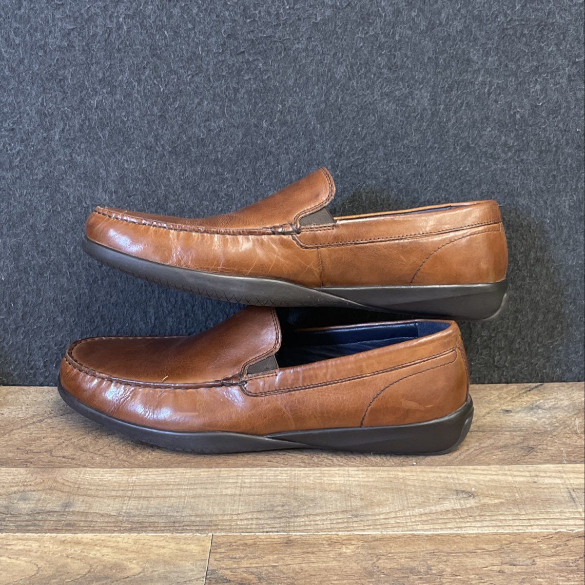 Cole Haan Grand.OS British Tan Leather Slip-On Loafers Men's Size 11