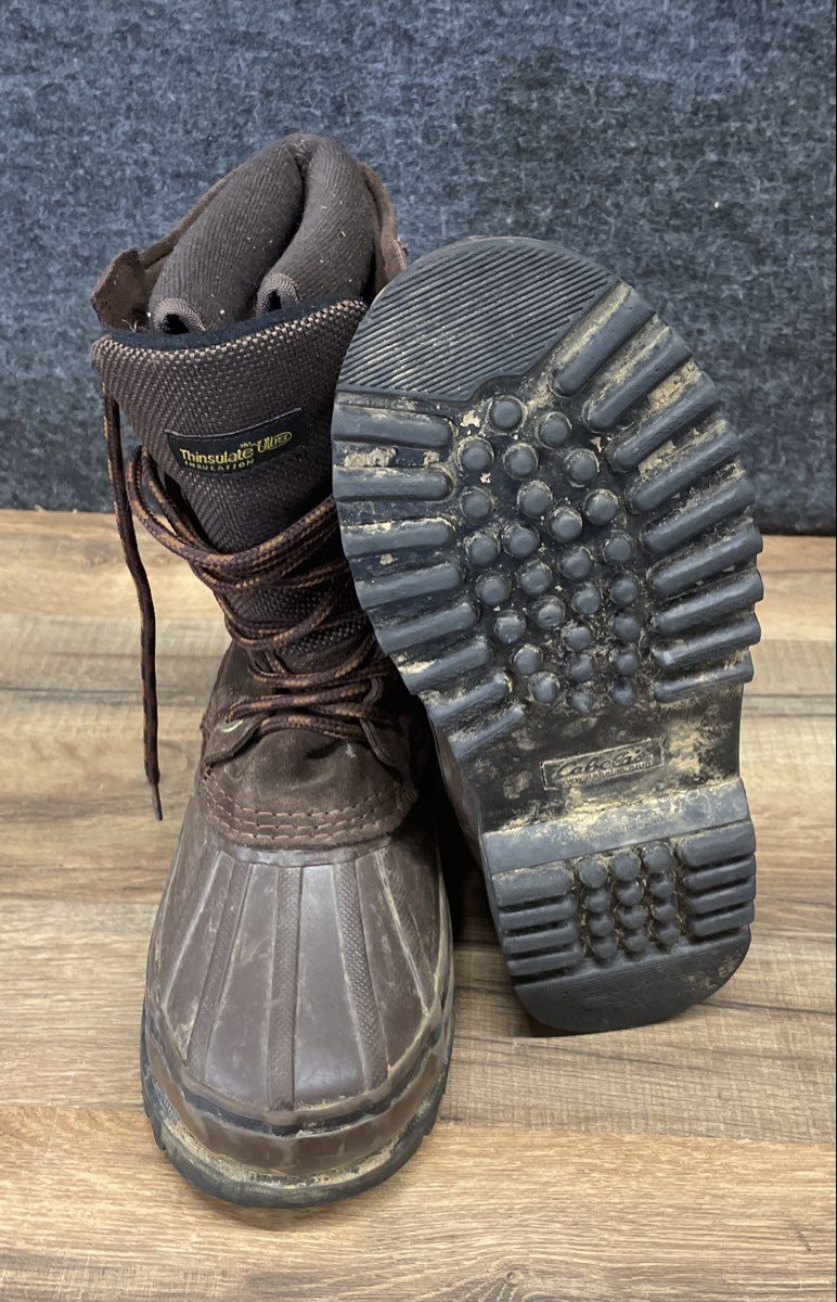 Cabela's Thinsulate Ultra Brown Leather Hunting Duck Boots Women's Size 7