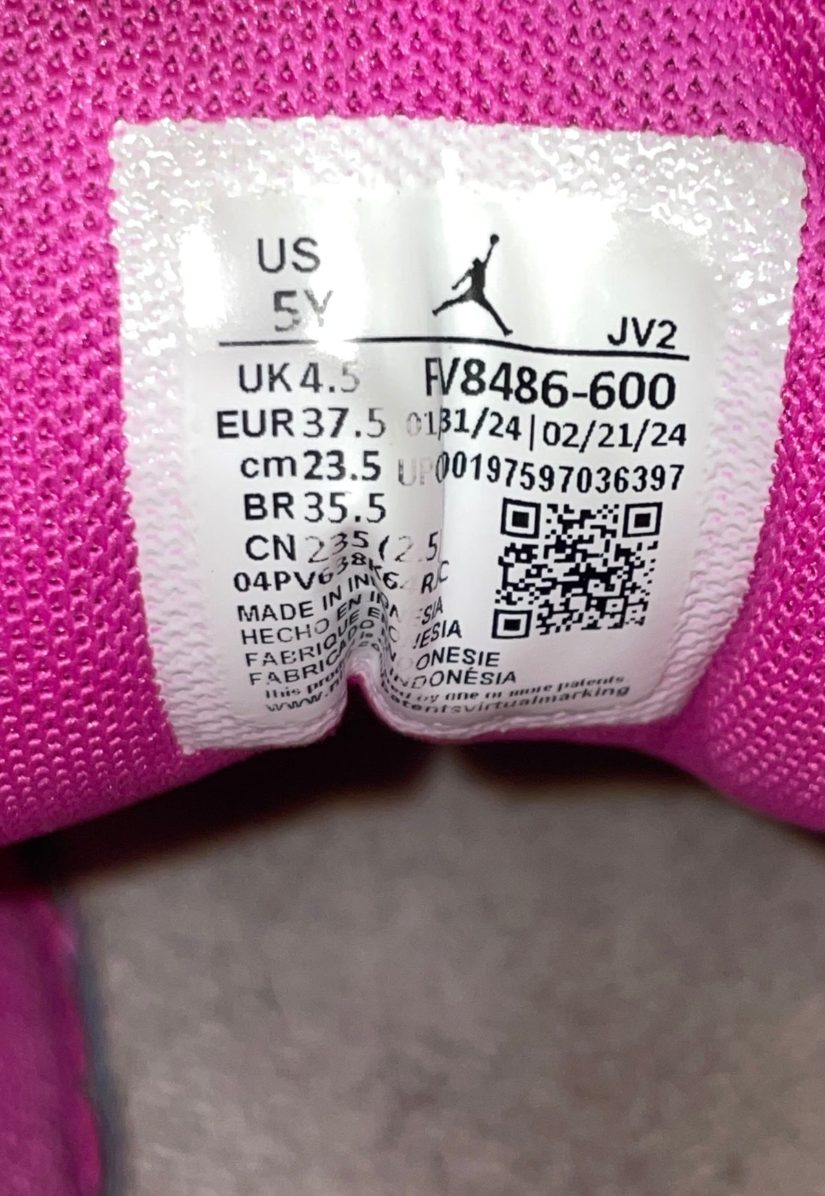 Nike Air Jordan 1 Low Fire Pink White FV8486-600 Youth Sneakers Size 5Y