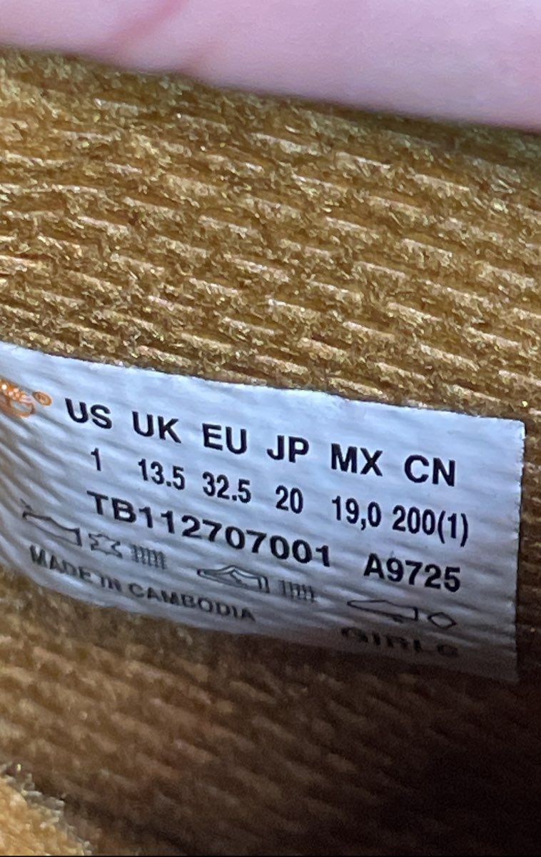 Timberland 6-Inch Premium Youth Boots Black Nubuck Waterproof Size 1