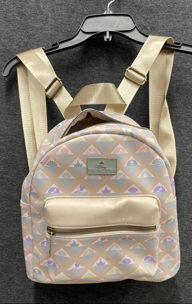 Disney Princess Pastel Icon Diamond Mini Backpack Brass Hardware