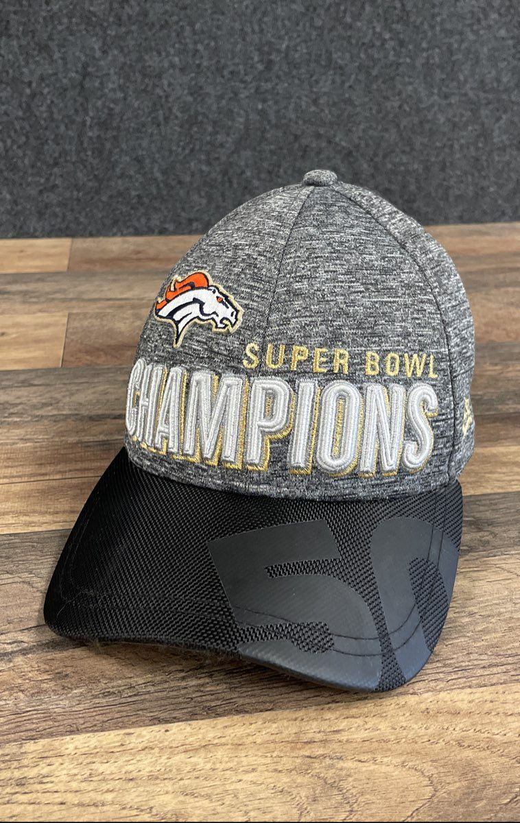 New Era Denver Broncos Super Bowl 50 Champions 9FORTY Adjustable Hat Cap Gray