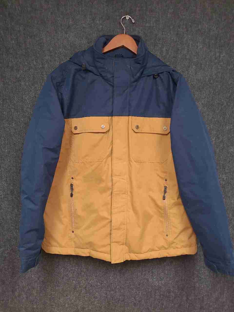SwissTech Men's Blue Copper Penny Insulated Hooded Colorblock Jacket Size L
