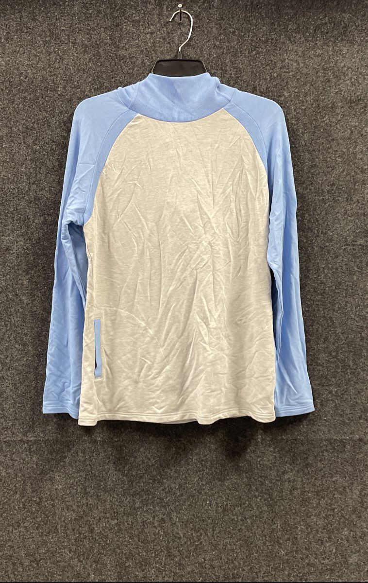 FootJoy Women's Color Block Hoodie Blue Grey Heather Funnel Neck Arsenal Sz M