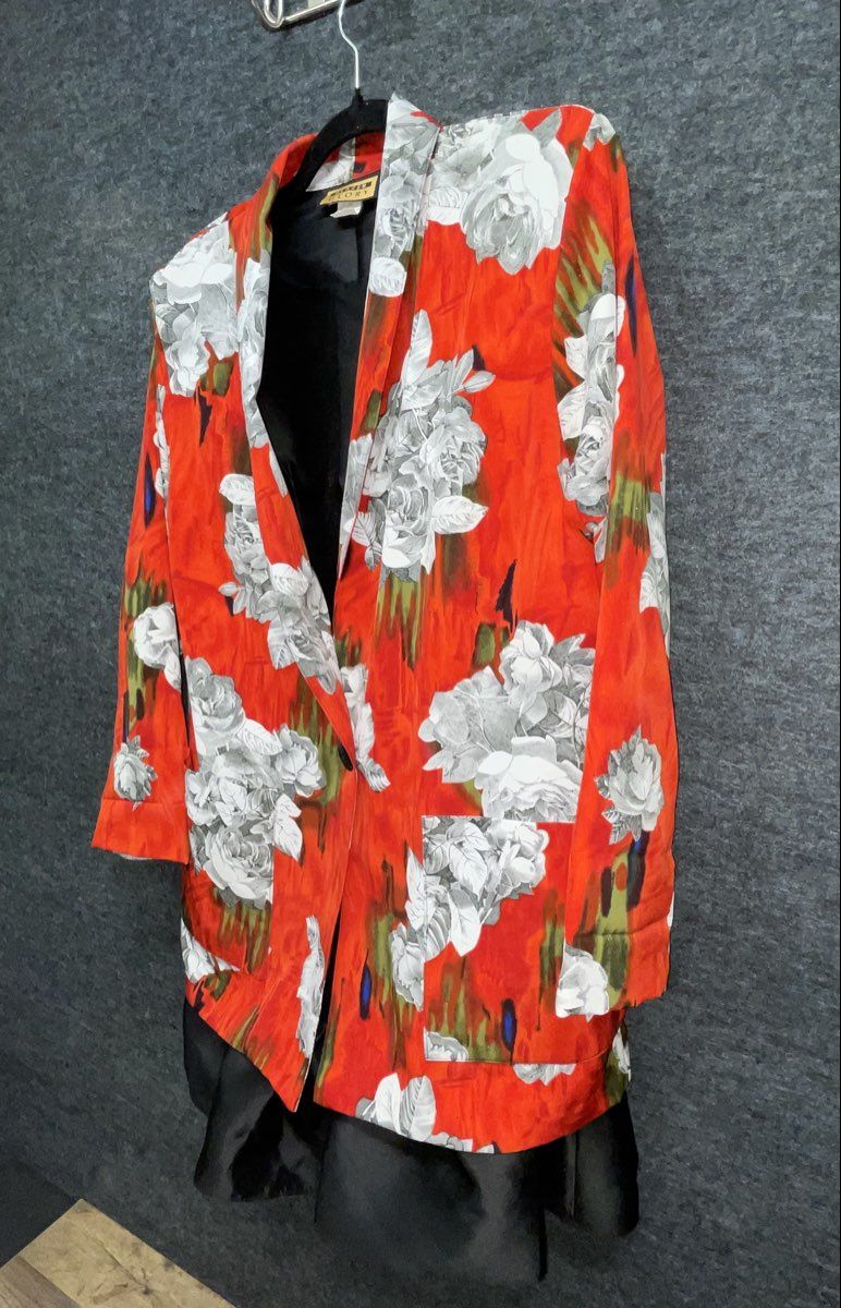 Cynthia Rowley Women's Black Ruffle Dress & Blazer Glory Floral Jacket Sz 10