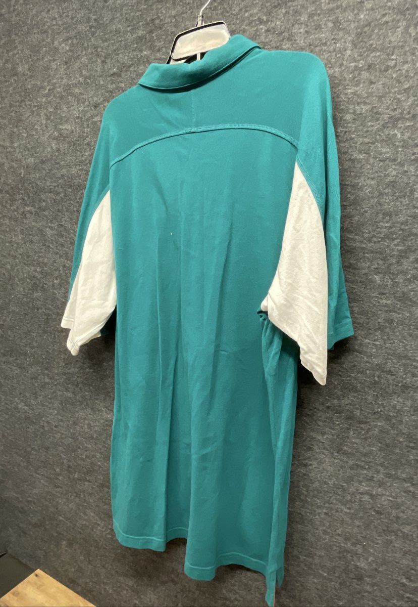 Reebok Men's Miami Dolphins Aqua White Pique Cotton Polo Shirt Sz 2XL