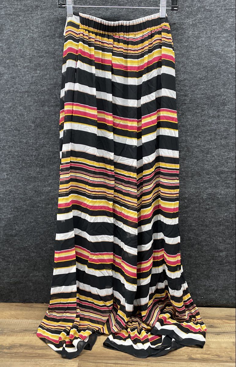 NY&C 7th Avenue Women's Multicolor Stripe Stretch Palazzo Pants Sz M NWT