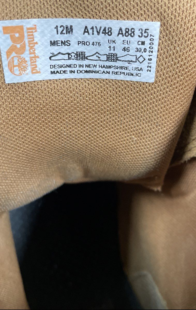 Timberland PRO Direct Attach 6" Soft Toe Waterproof Wheat Work Boots Size 12M