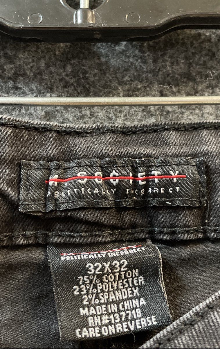 M Society Men's Black Distressed Paint Splatter Skinny Jeans Sz 32x32