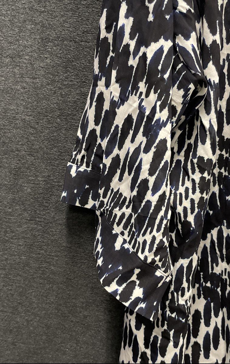 Universal Standard Women's Open Front Kimono Cardigan Black White Print NWT Sz S