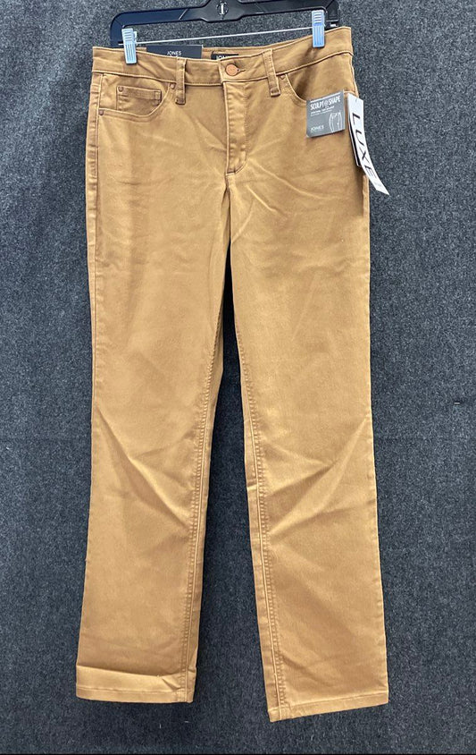 Jones New York Women's Caramel Lexington Straight Leg Sculpt Shape Pants Sz 10