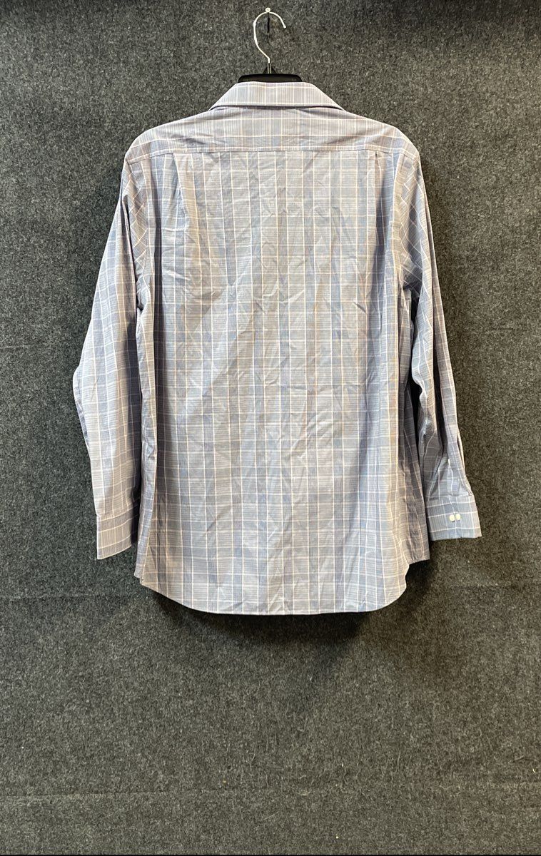 Lauren Ralph Lauren Men's Blue Plaid Slim Fit Performance Stretch Shirt 16.5 L