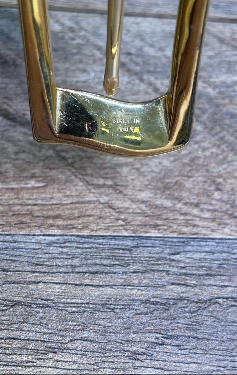 Nordstrom Women's Brown Genuine Italian Calfskin Belt Two-Tone Buckle Sz M