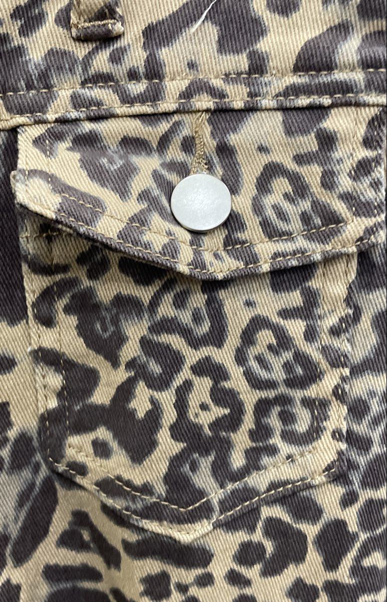 Fashion Nova Womens Cheetah Leopard Print High Rise Flare Flap Pocket Pants Sz M