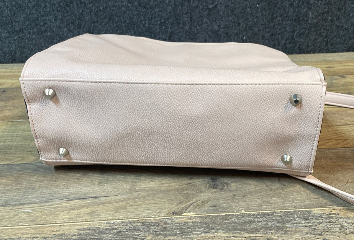 Enzo Angiolini Blush Pink Pebbled Satchel Handbag Crossbody Shoulder Bag