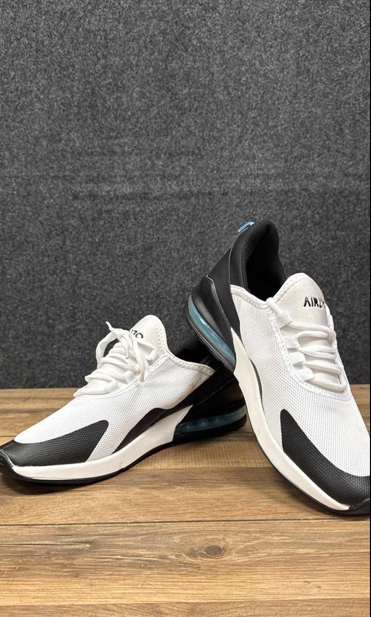 Nike Air Max 270 White Black Blue Lifestyle Sneakers Size 43