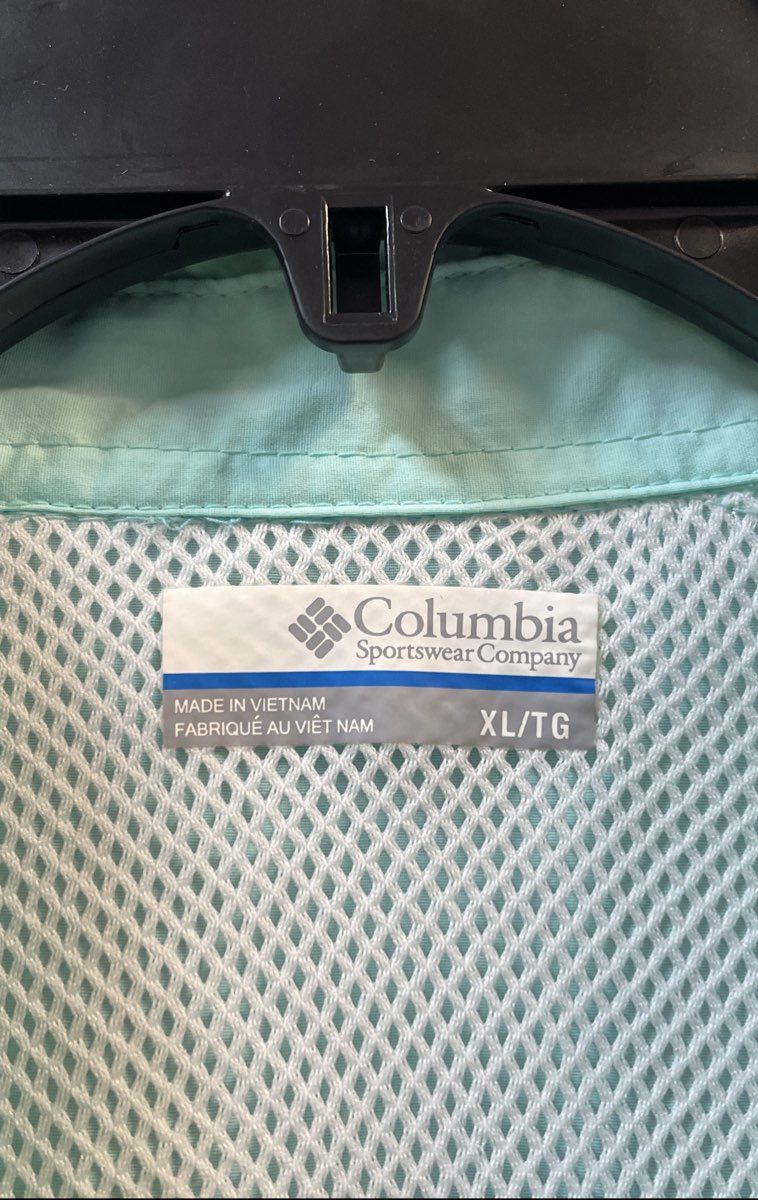 Columbia Men's PFG Bahama II Long Sleeve Fishing Shirt Aqua Blue Sz XL