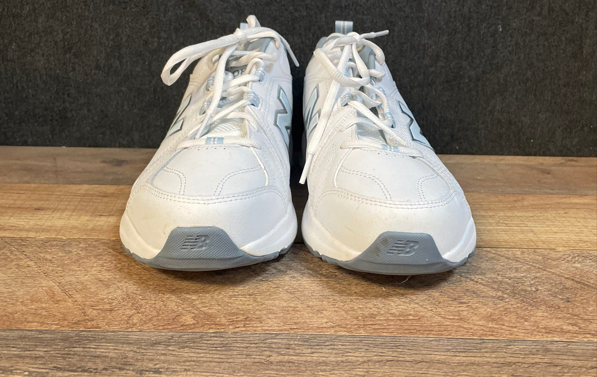 New Balance 608 V5 White Blue Cross Training Sneakers Women's Size 9.5
