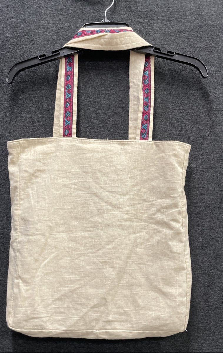 Target Limited Edition Embroidered Linen Blend Tote Bag Beige Floral Bird 2012