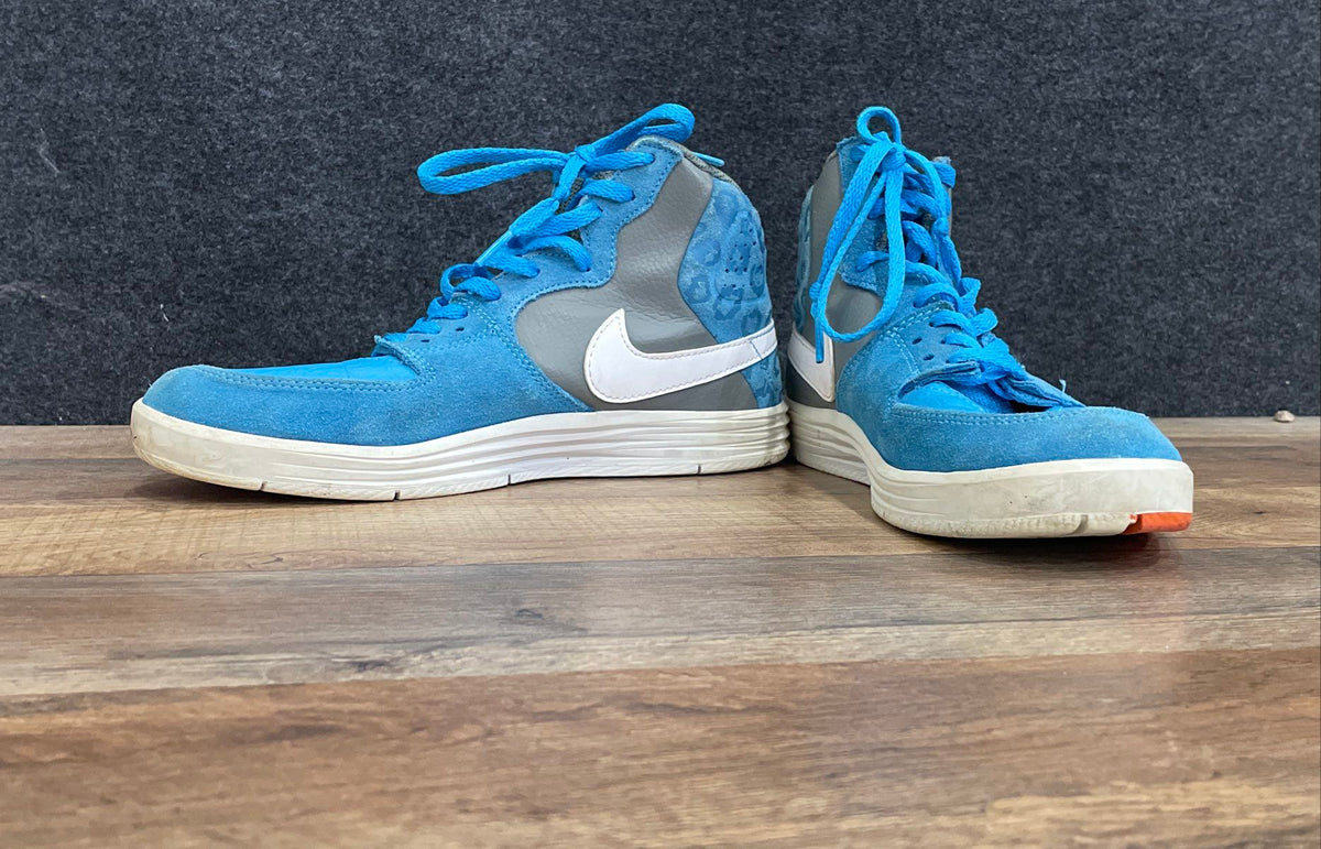 Nike Lunar Force 1 High Blue Grey Safari Youth Sneakers Size 6.5Y