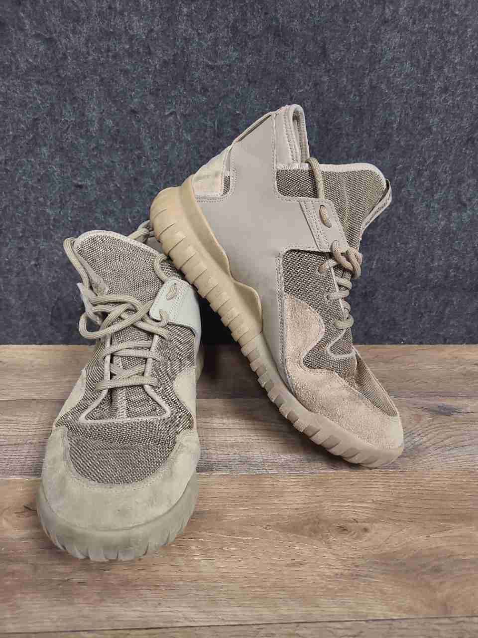 Adidas Tubular X Hemp Tan Khaki Suede Mesh High Top Sneakers Men's Size 11