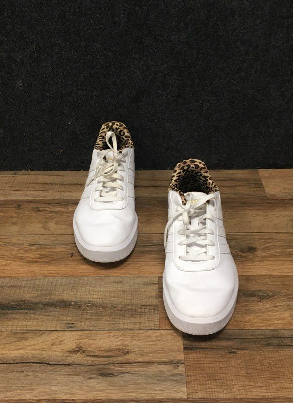 Adidas Court Platform White Leopard Print Womens Lifestyle Sneakers Size 9.5