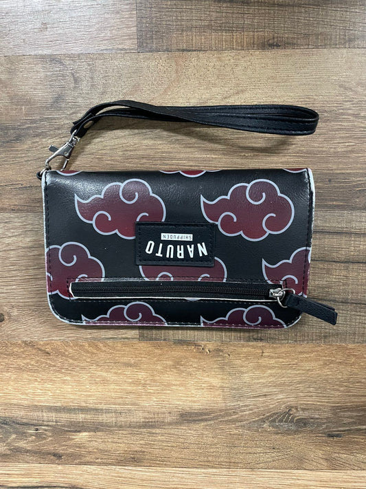 Naruto Shippuden Akatsuki Itachi Uchiha Red Cloud Wristlet Wallet Long Purse