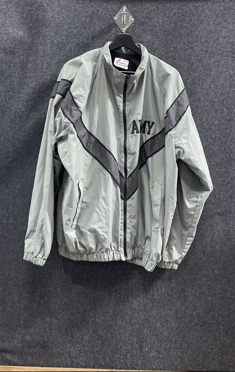 Vintage 90s Skilcraft Men's IPFU Army Jacket Grey Nylon Windbreaker Sz L Long