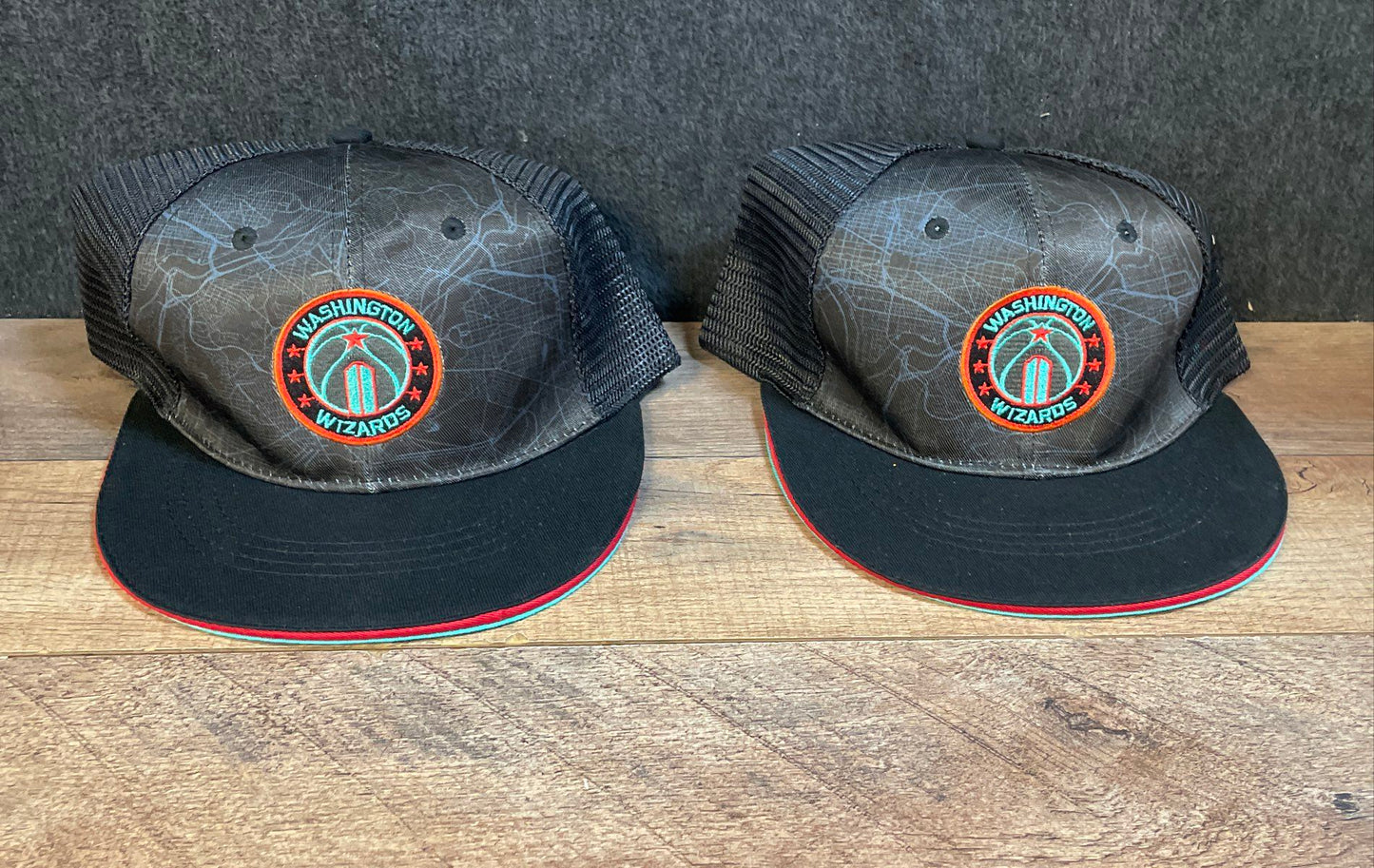 NBA Basketball Washington Wizards Hat Lot 2 Sky High Snapback Trucker Hats Black