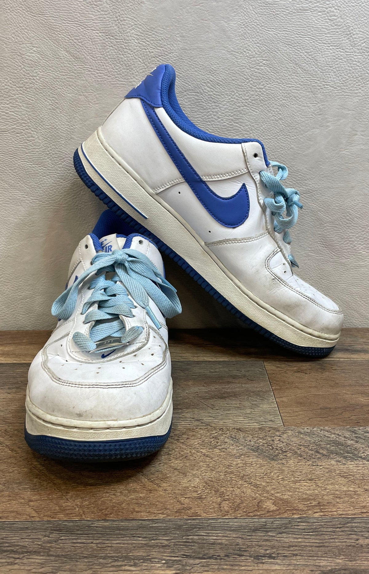 Nike Air Force 1 Low '07 White Deep Royal Blue Sneakers Men's Size 10.5