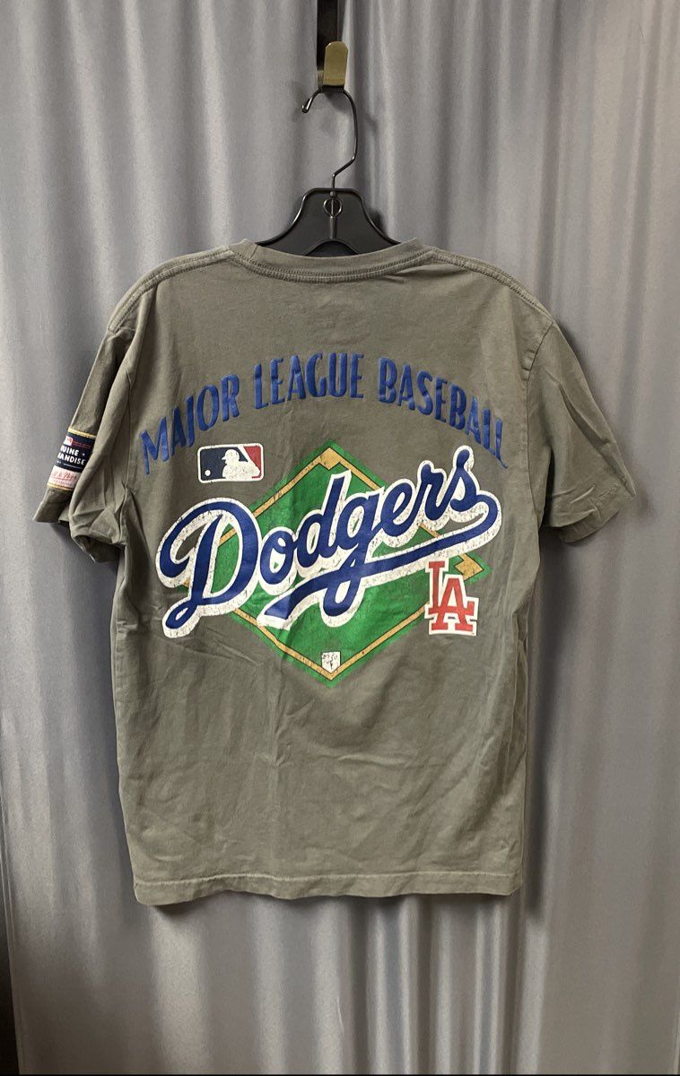 Mitchell & Ness LA Dodgers MLB Graphic T-Shirt Double Sided Gray Sz M