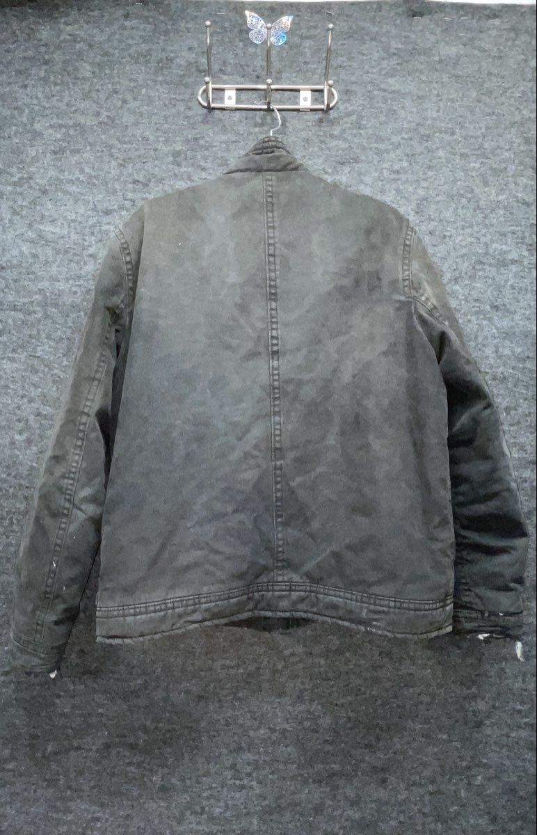 Vintage American Eagle Flannel Lined Military Field Canvas Jacket Coat Sz L