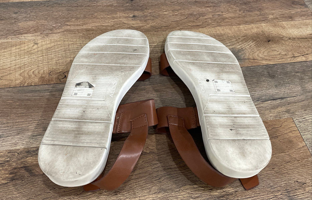 Aldo Tan Brown Slingback Flatform Platform Sandals Women's Size 10