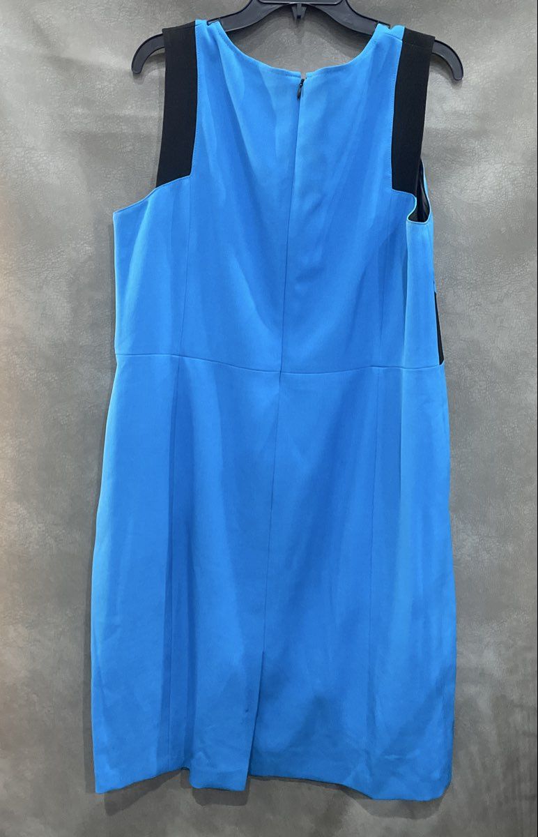 Kasper Women's Blue Black Colorblock Sleeveless Sheath Dress