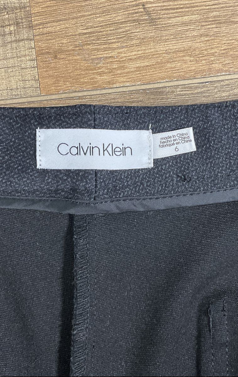 Calvin Klein Women's Gray Stretch Slim Leg Dress Trousers Pants Sz 6