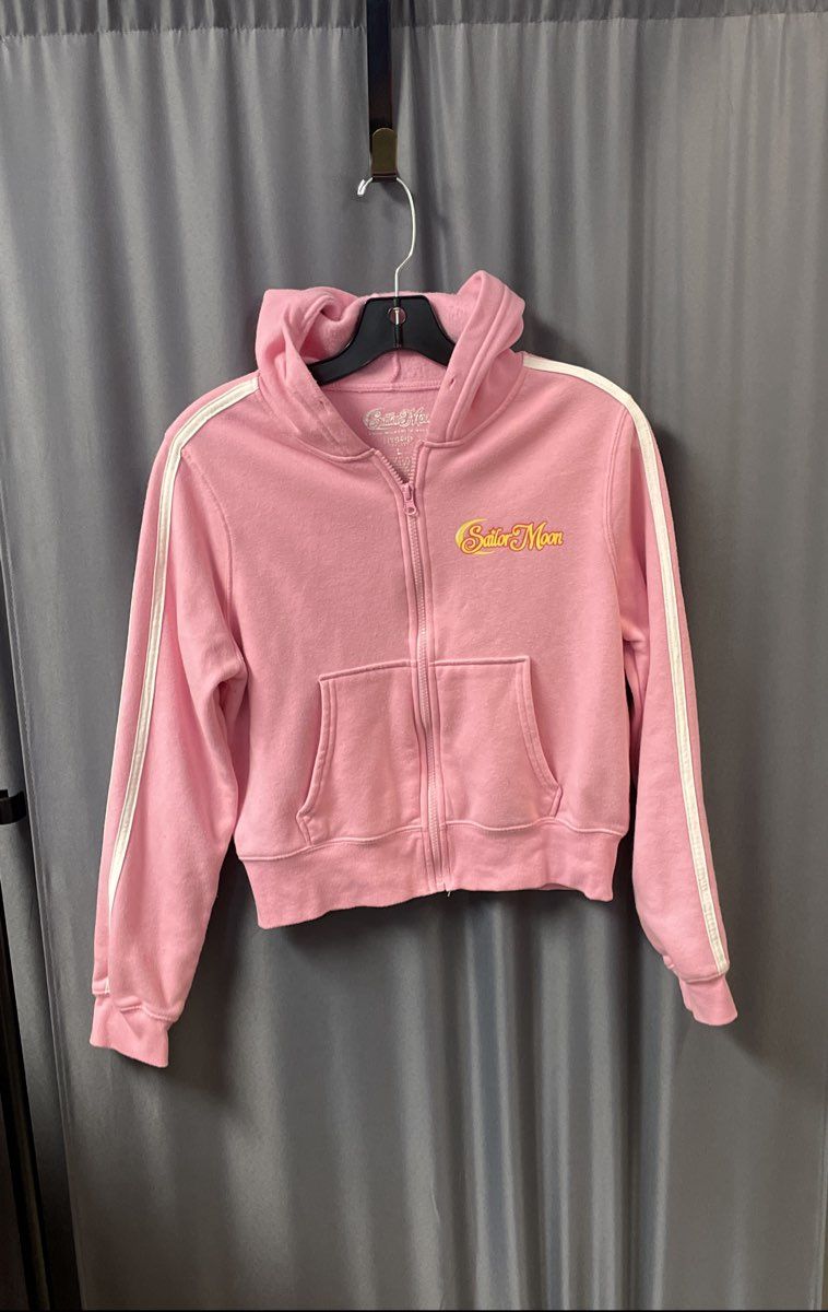 Sailor Moon x Hybrid Apparel Women's Pink Graphic Zip Up Hoodie Sz XL