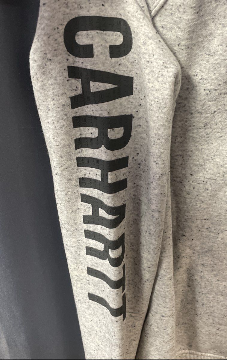 Carhartt Women's Relaxed Fit Crewneck Sweatshirt Heather Gray Logo Sz S (4-6)