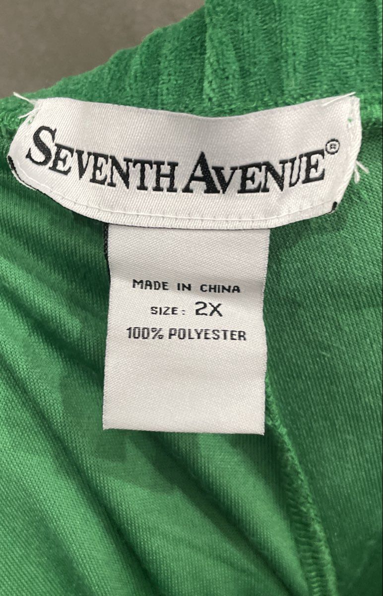 Seventh Avenue Women's Green Velour Pajama Loungewear Pants Pockets Sz 2X