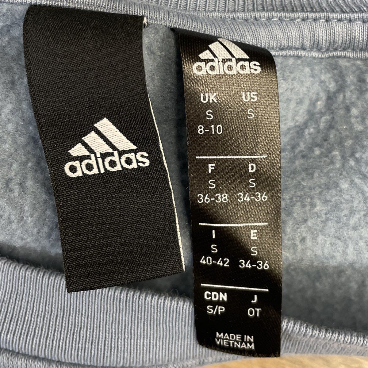 Adidas Women's Light Blue 3-Stripe Raglan Crewneck Pullover Sweatshirt Sz S