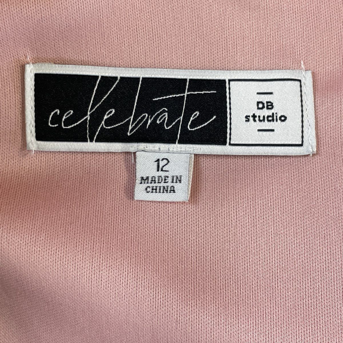 Celebrate by DB Studio Women's Pink Long Sleeve Jersey Faux-Wrap Dress Sz 12 NWT