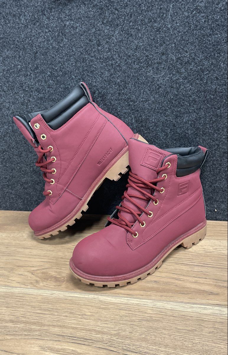 Fila Edgewater Waterproof Thinsulate Red Burgundy Boots Men's Size 8