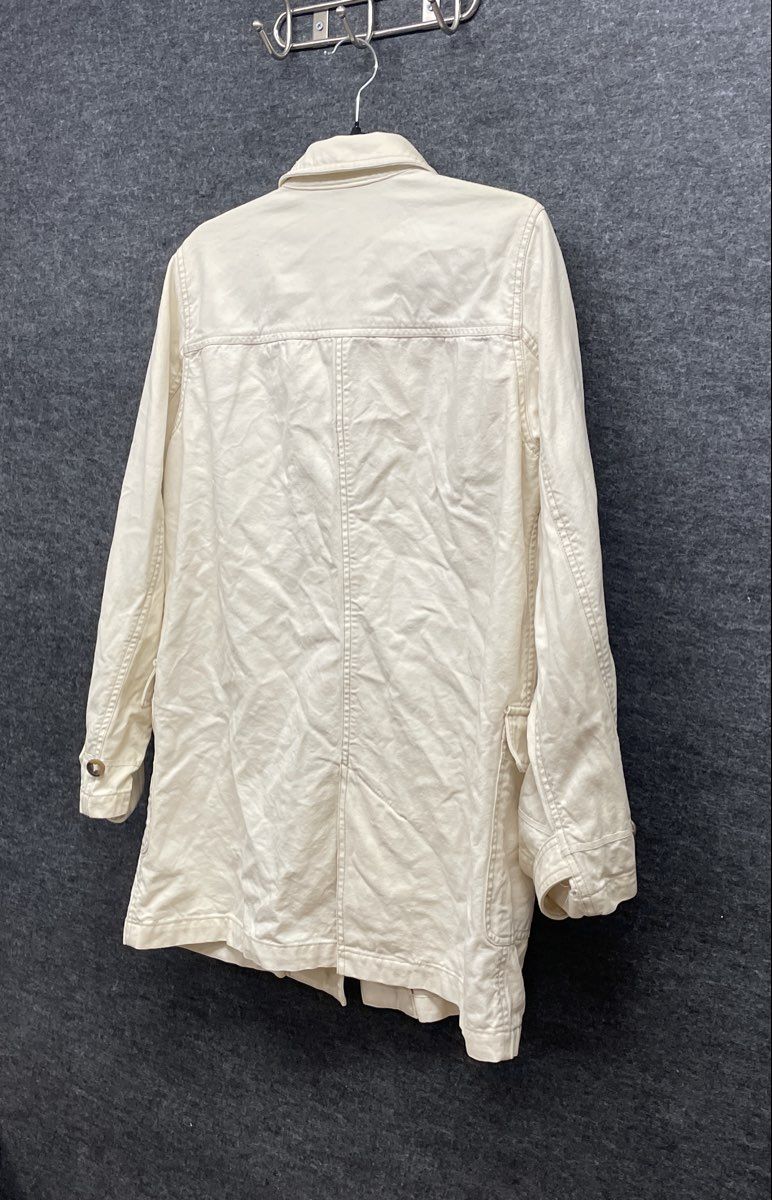 Vintage Liz Claiborne Lizwear Jeans White Cotton Utility Barn Jacket Sz L