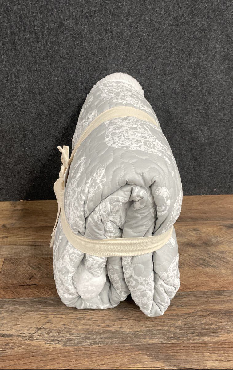 Lush Decor Elephant Sherpa Throw Blanket Quilted Grey White 50x60 Nursery