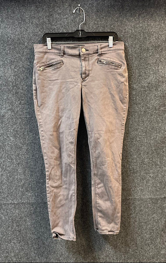 Express Women's Gray Mid Rise Moto Zipper Legging Skinny Pants Sz 10S