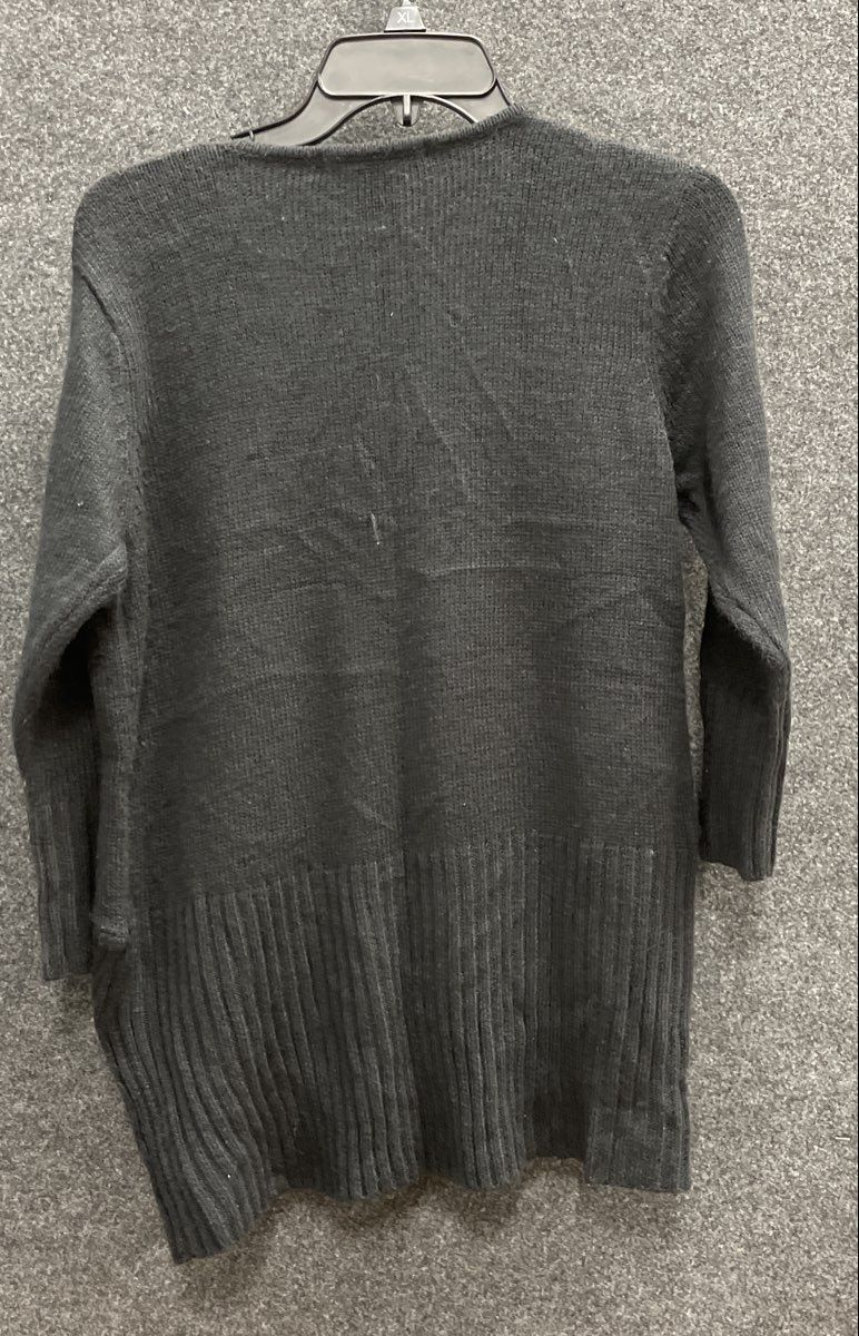 89th & Madison Women's Black Ribbed Open Front Cardigan Sweater NWT Size S