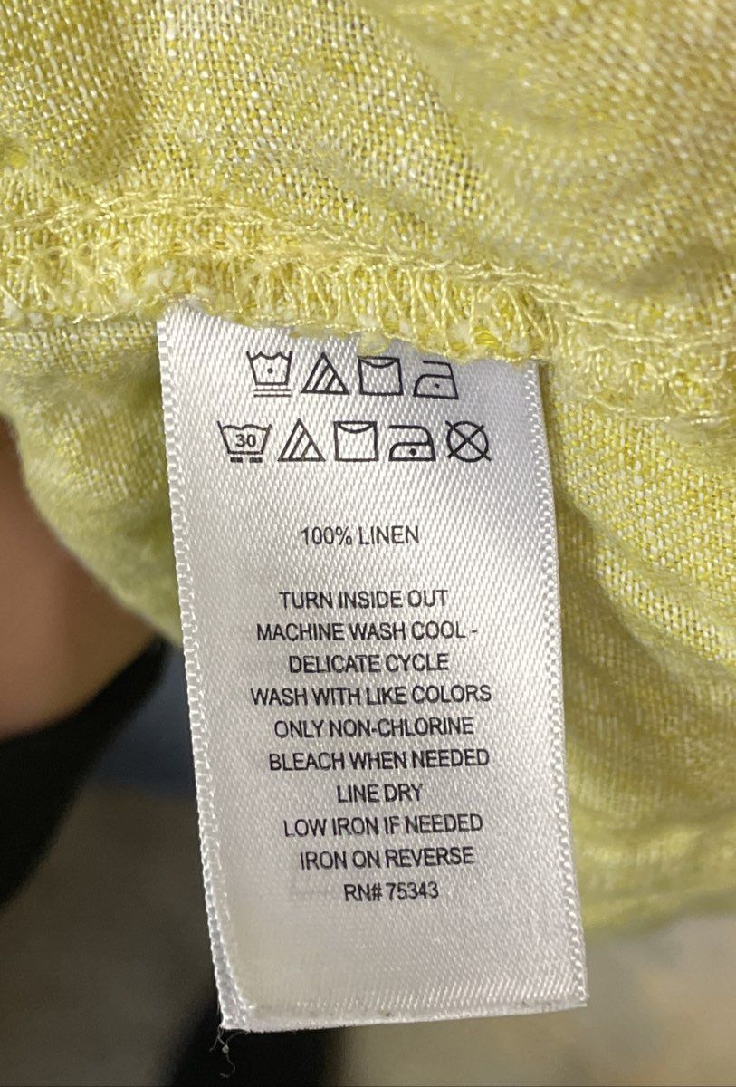 Women's Yellow Sigrid Olsen Long Sleeve Button Up - Size M