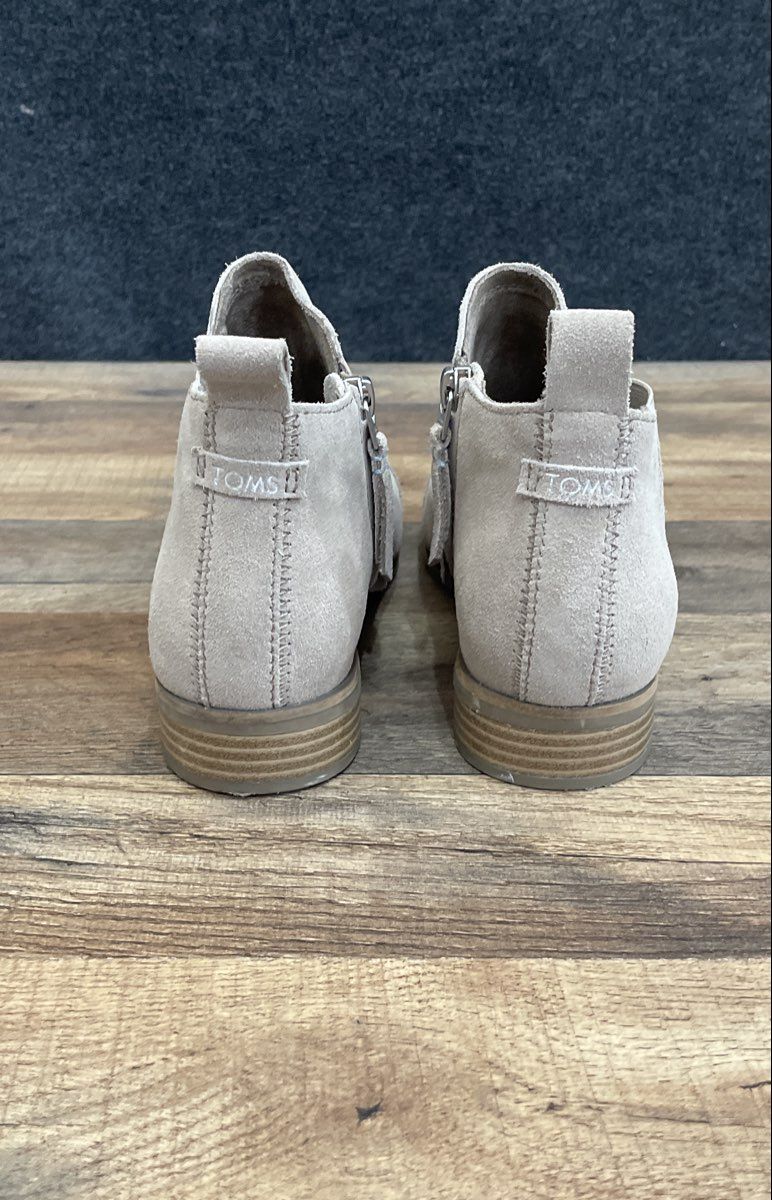 Toms Marina Grey Suede Double Zip Ankle Booties Women's Size 8